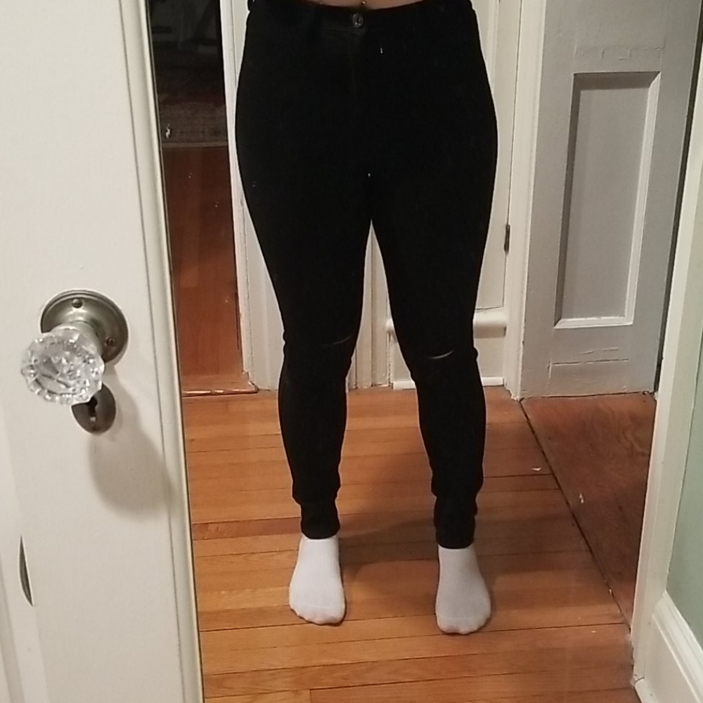 Black Stretchy High Waisted Skinny Jeans